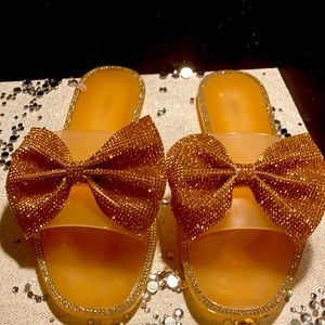 Wild Diva “blingy” bow tie sandals